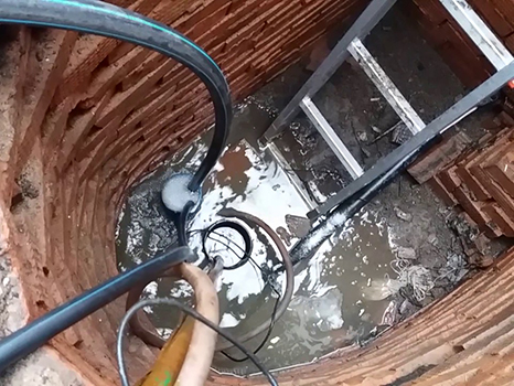Откачка воды из колодца Воронино
